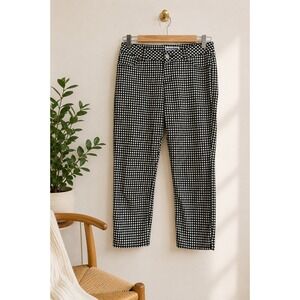 Vintage Nygard‎ Black Gingham Cropped Cigarette Pants Stretch Pedal Pushers Sz 8